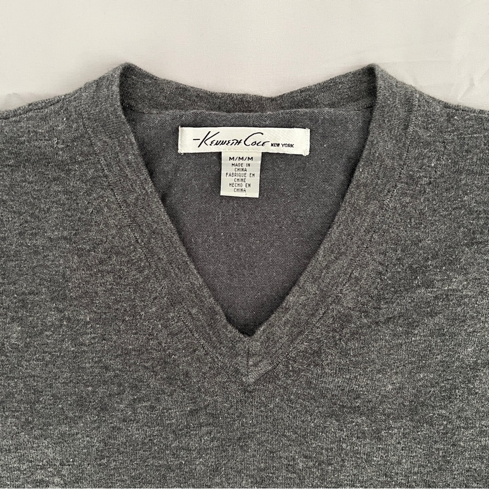 KENNETH COLE Men's Sweater Long Sleeves Medium Dark Grey